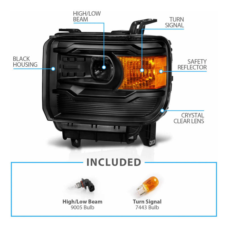 Par De Faros Sierra 1500 2014 2015 2500/3500 Hd 2015-2019