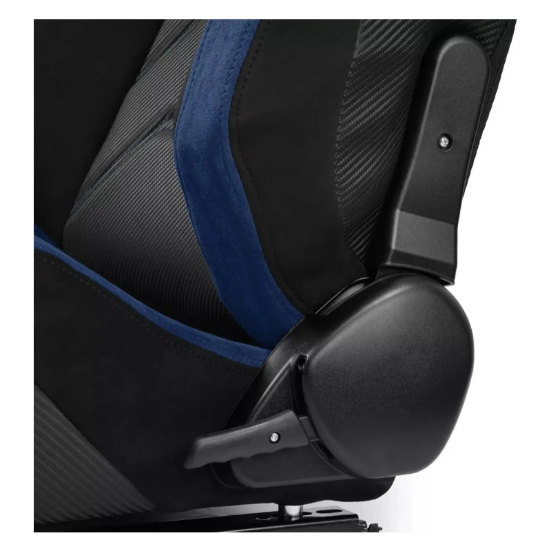Asientos Universales De Carrera Reclinables Negro Con Azul