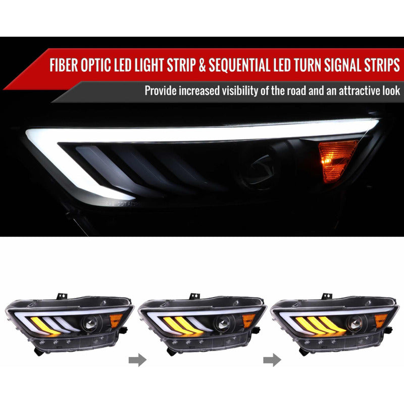 Faros Led Negro Mate Mustang 2015 2016 2017