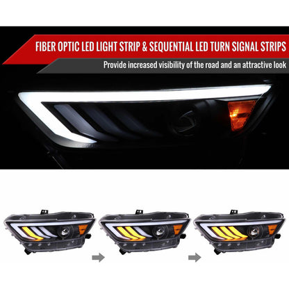 Faros Led Negro Mate Mustang 2015 2016 2017