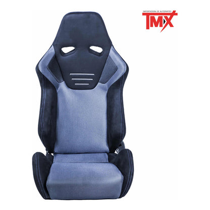 Pair of Universal Blue Fabric Racing Style Seats