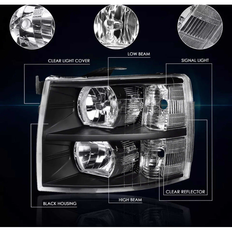 Chevrolet Silverado Cheyenne headlights 2007 to 2013