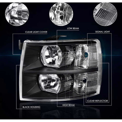 Chevrolet Silverado Cheyenne headlights 2007 to 2013