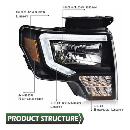 Led headlights Ford F-150 Lobo 2009 to 2014
