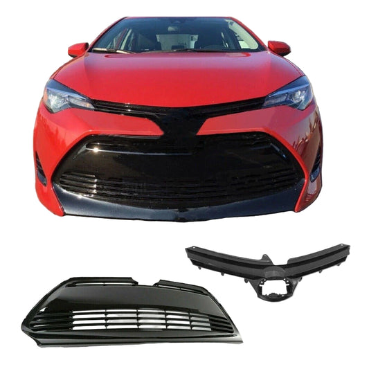 Parrilla Delantera Toyota Corolla Le Xle 2017 2018 2019 Negro Brillante Brillante