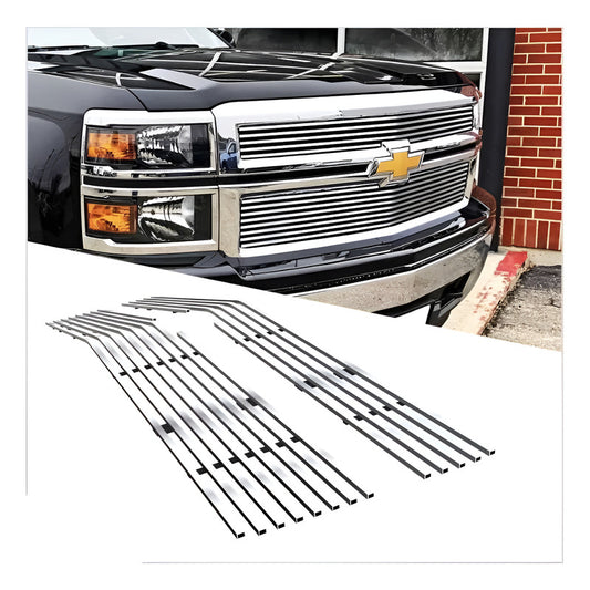 Rejillas Chevy Silverado 1500 2014 2015 Plateado Brillante