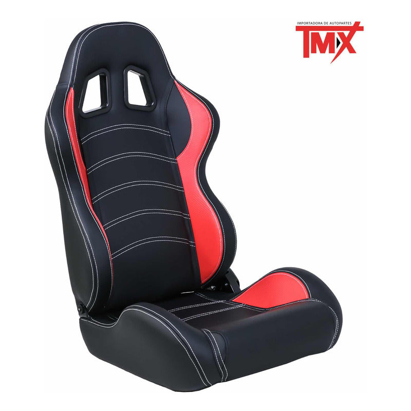 Par De Asientos Estilo De Carreras Pvc Con Deslizador