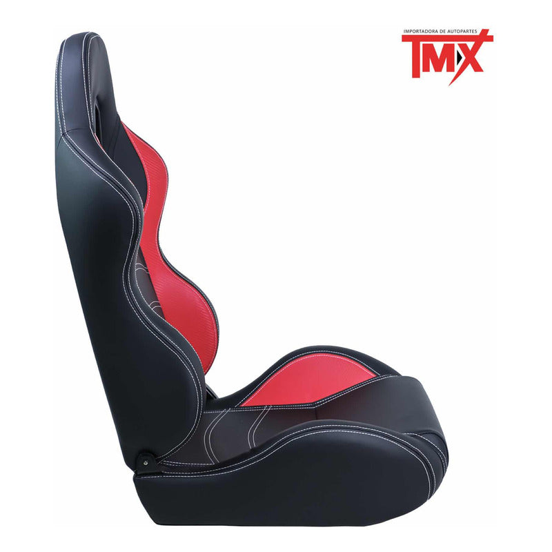 Par De Asientos Estilo De Carreras Pvc Con Deslizador