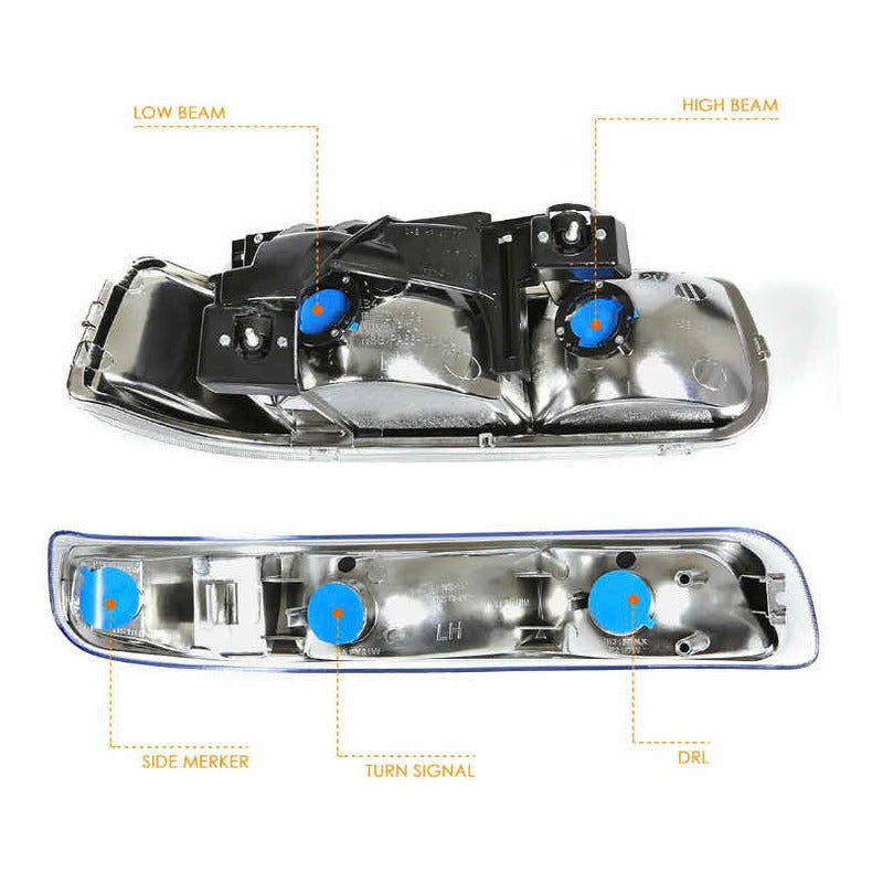 Faros Silverado Cheyenne 99 A 02 Suburban 00 A 06 Par Smoke