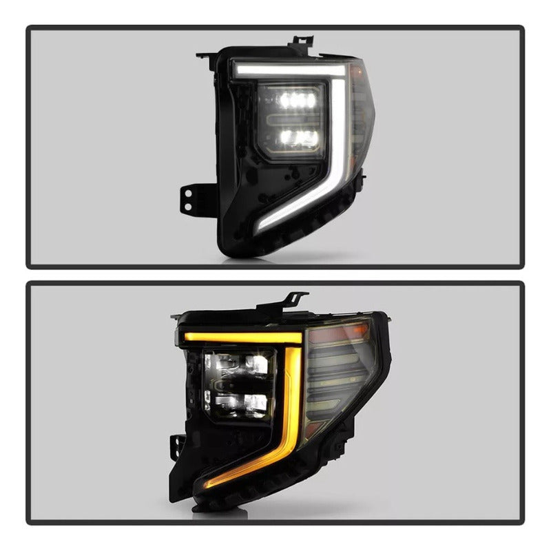 Faros Led Gmc Sierra 1500 Ahumados 2022 A 2024 Derecho