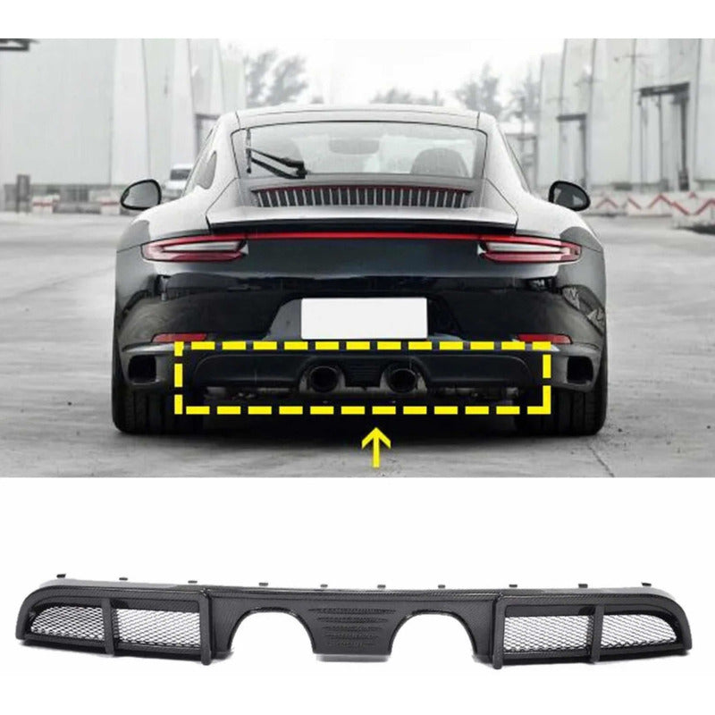 Difusor Trasero Fibra Carbono Real Porsche Carrera 911 2017