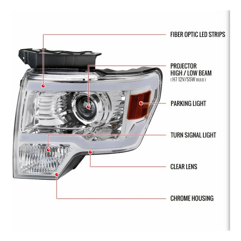 Led headlights Ford F-150 Lobo 2009 to 2014