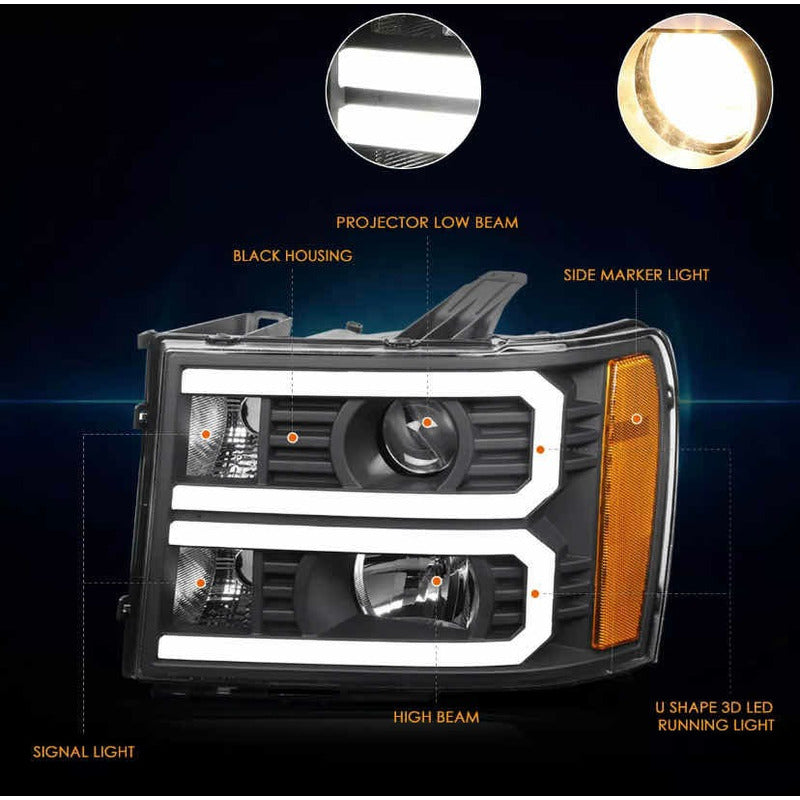 Par De Faros Led Gmc Sierra 2007 2008 2009 2010 2011 A 2014