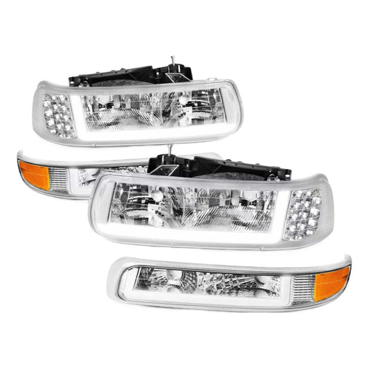 Faros Led Silverado Cheyenne 1999 2000 2001 2002 Cromados