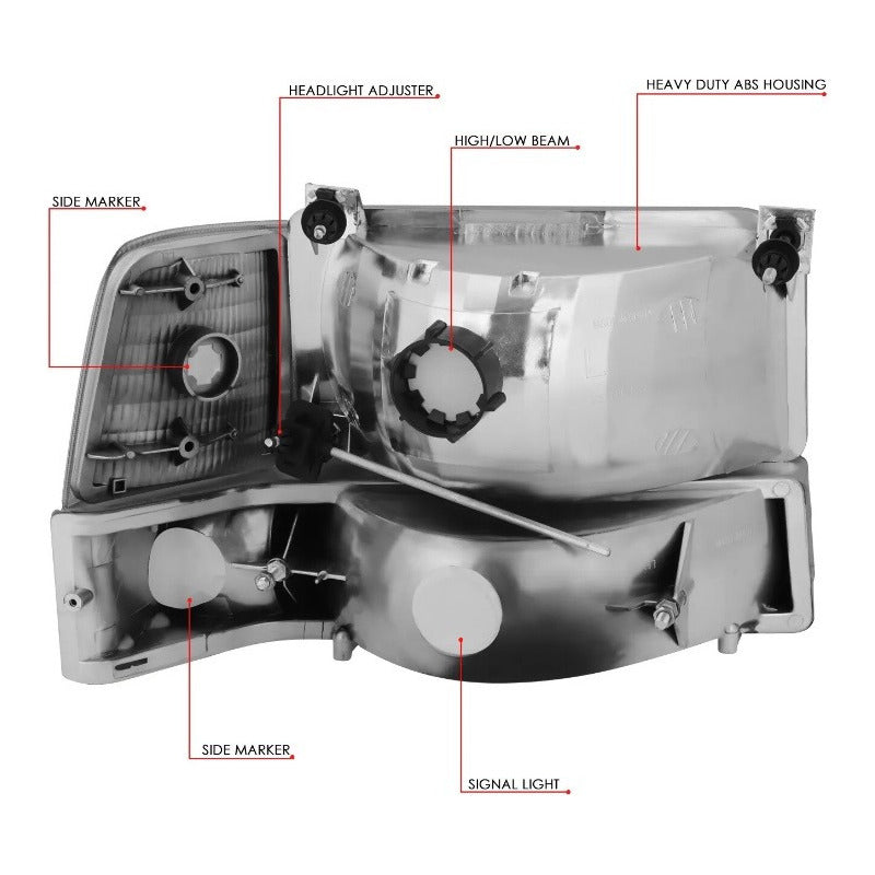 Faros Para F150/f250 Bronco 92 93 94 95 96