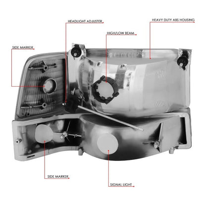 Faros Para F150/f250 Bronco 92 93 94 95 96