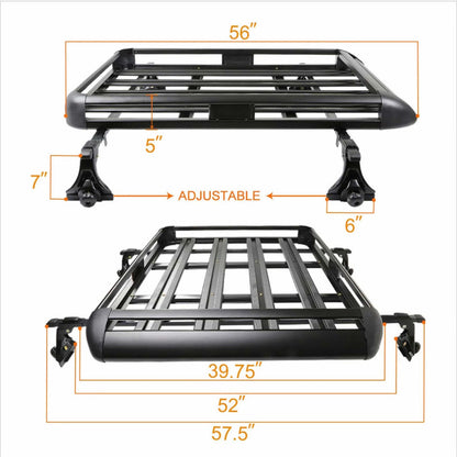 Kit Canastilla Con Barras Portaequipaje Aluminio 50 X 38