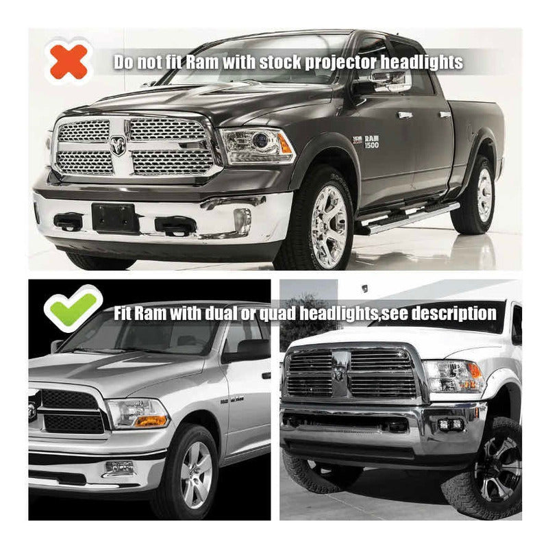 Led Drl Headlights Ram 1500 2500 3500 2009 to 2018