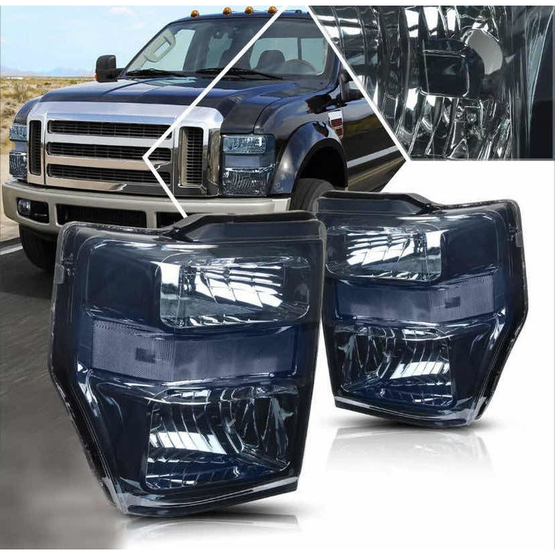 Smoked Headlights Ford F-250 F-350 Super Duty 2008 to 2010