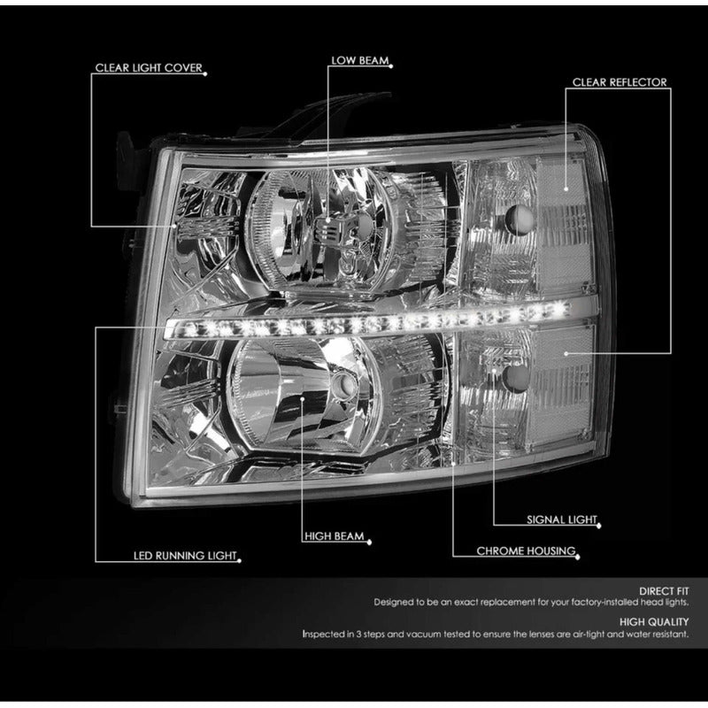 Led Headlights Chevrolet Silverado Cheyenne 2007 to 2014