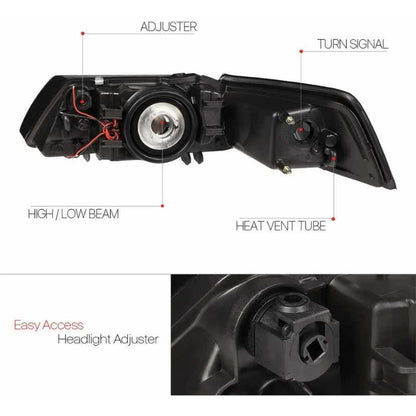 Right LED Headlight Ford Mustang 1999 to 2004