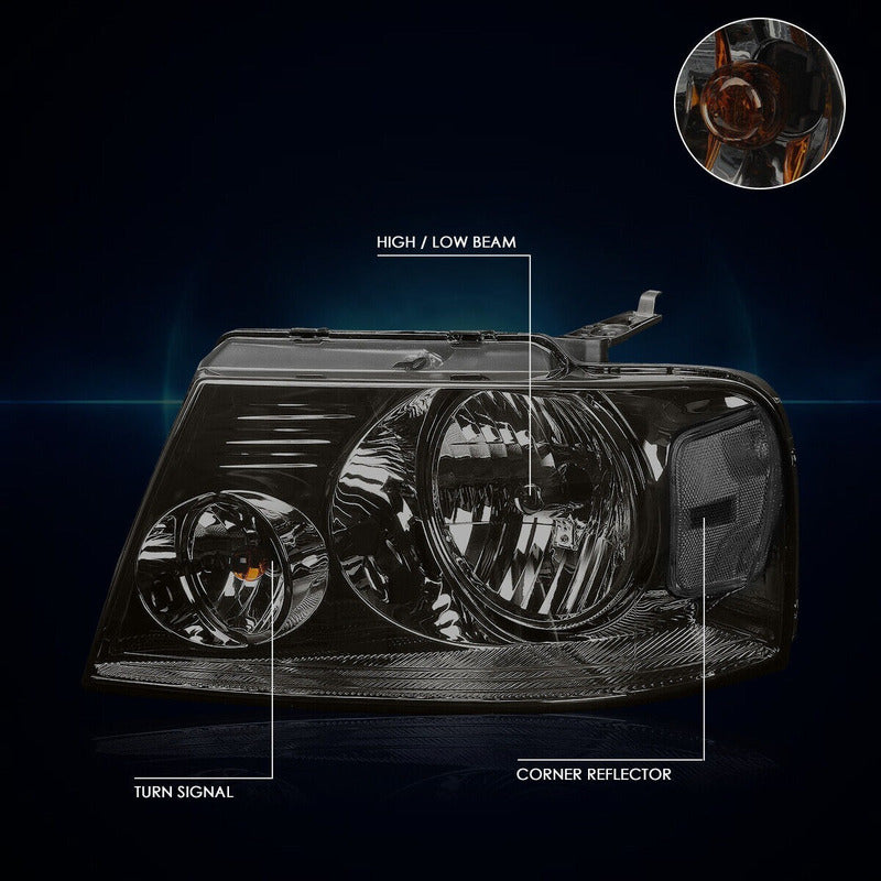 Smoked Headlights Ford F-150 Lobo 2004 to 2008