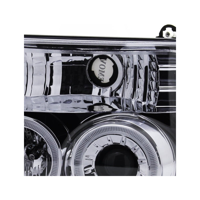 Double Halo Led Headlights Ford F-150 F-250 F-350 Bronco 1992 to 1996