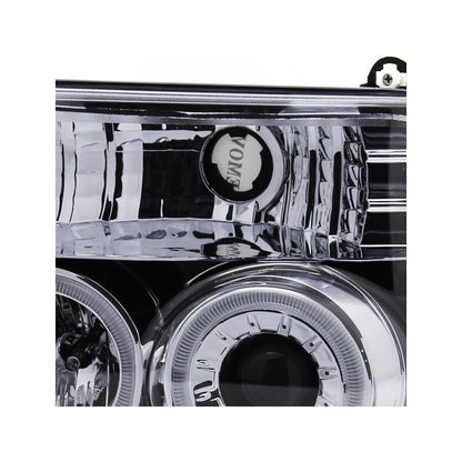 Double Halo Led Headlights Ford F-150 F-250 F-350 Bronco 1992 to 1996