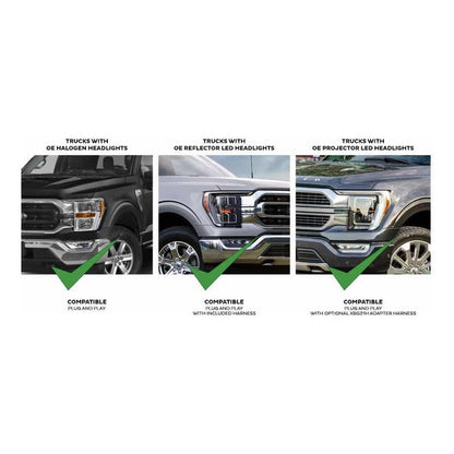 Parrilla Ford F-150 Drl Negro 2021 2022 2023 2024