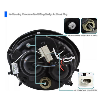 Faros Volkswagen Beetle Negro 1998 1999 A 2005