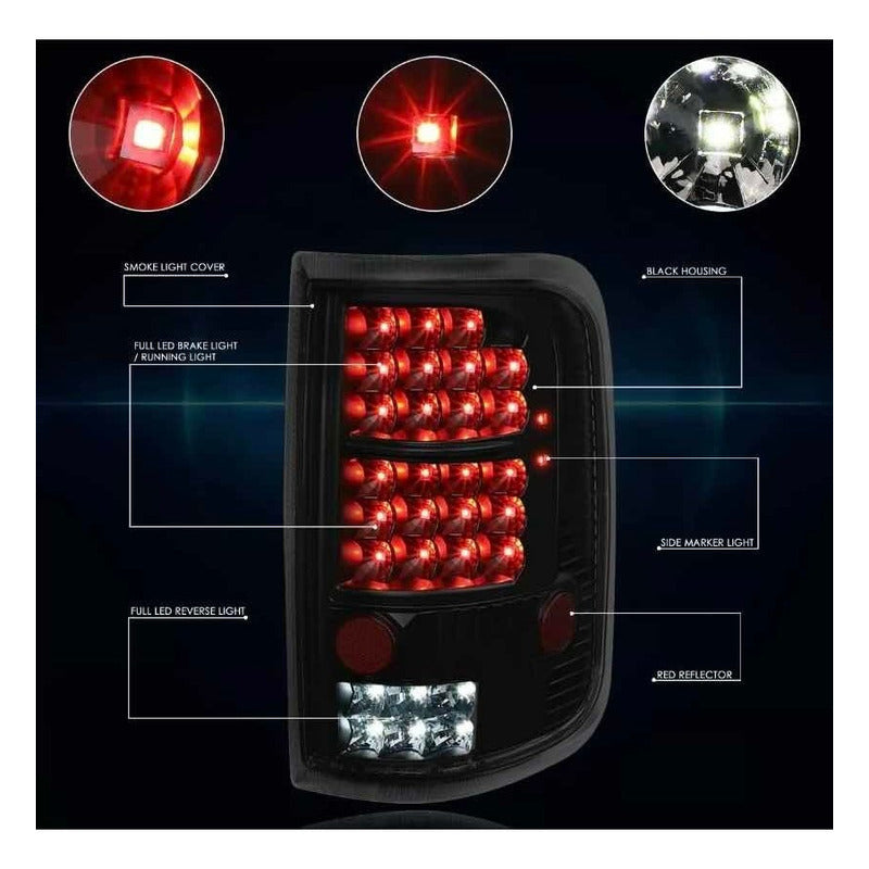 Calaveras Led Para Ford F-150/ Lobo  2004 2005 A 2008