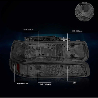 Faros Silverado Cheyenne 99 A 02 Suburban 00 A 06 Par Smoke