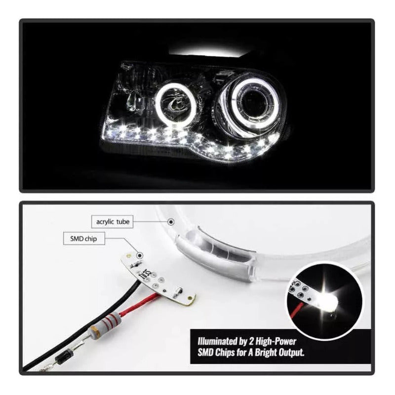 Faros Led Chrysler 300c 2005 2006 2007 2008 2009 10 Cromados