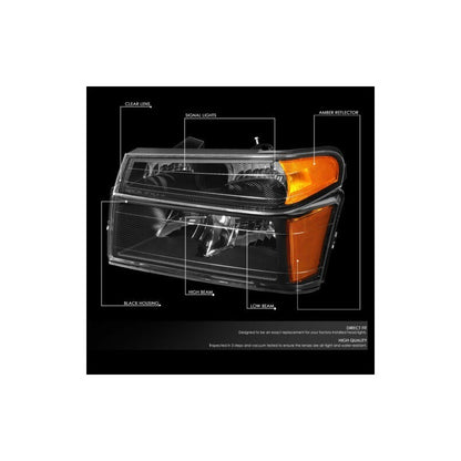 Chevrolet Colorado headlights 2004 to 2012