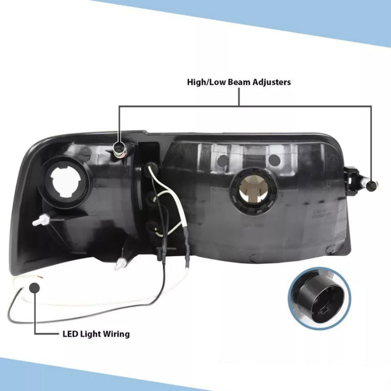 Faros Ford Ranger Led Ahumados 1993 1994 1995 A 1997 Par
