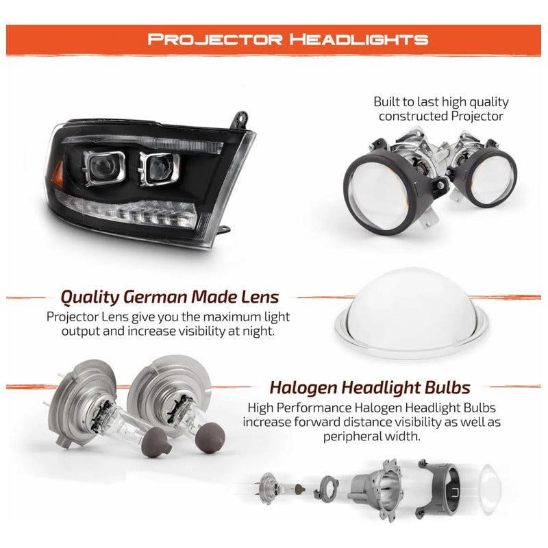 Led Headlights Ram 1500 2500 2009 to 2018