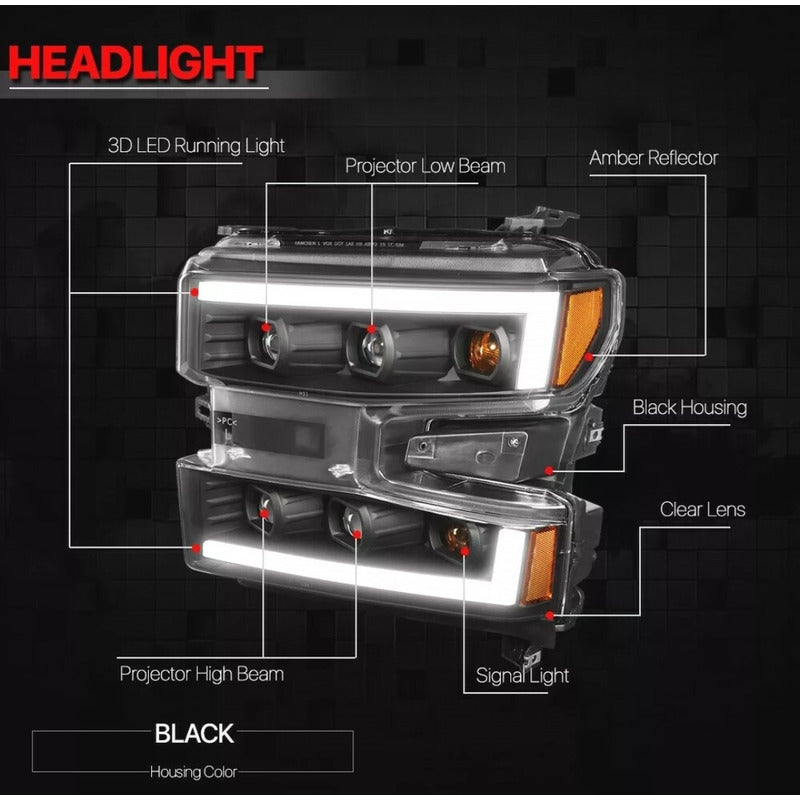 Faros Led Drl Chevy Silverado 1500 2019 2020 2021