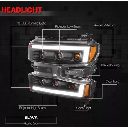 Faros Led Drl Chevy Silverado 1500 2019 2020 2021