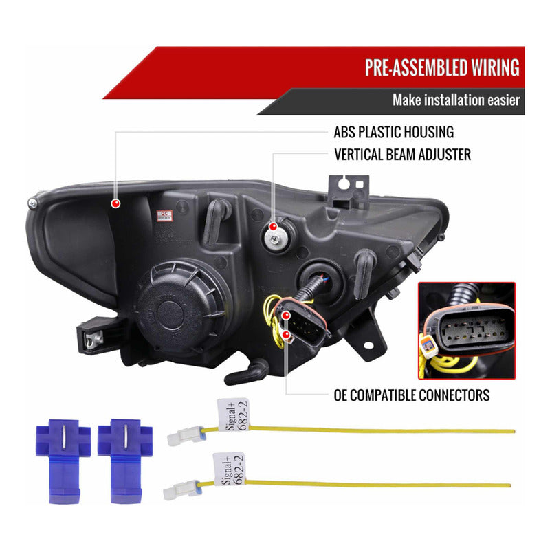 Faros Led Negro Mate Mustang 2015 2016 2017