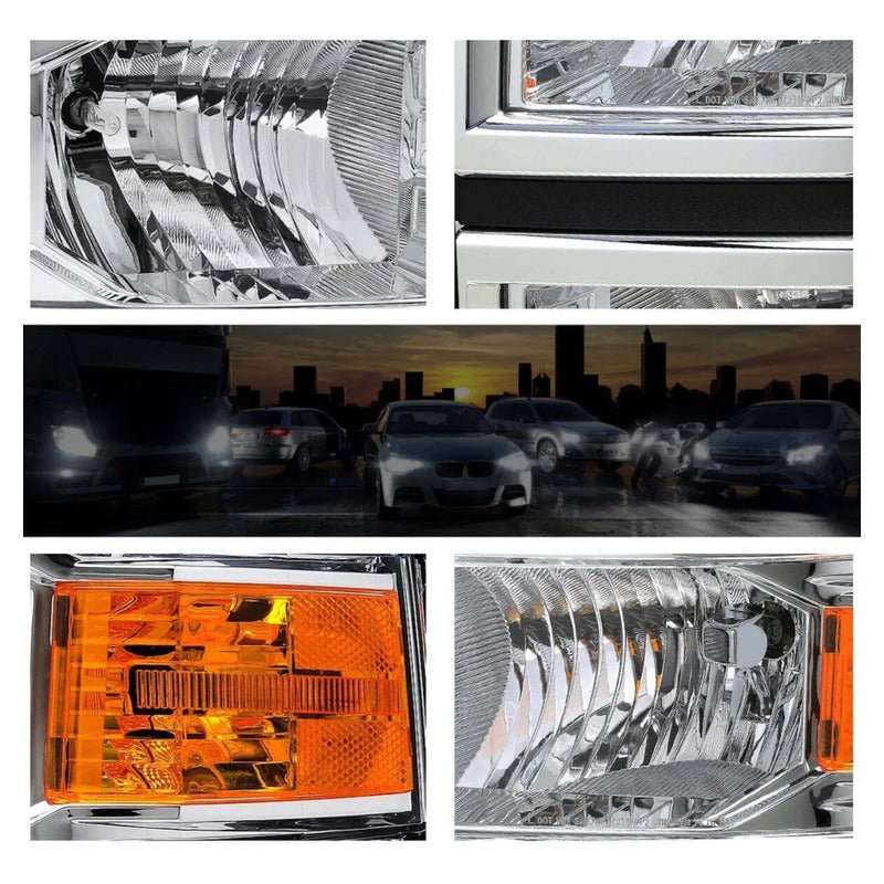 Par Faros Cromados Chev Cheyenne Silverado 1500 2014 2015