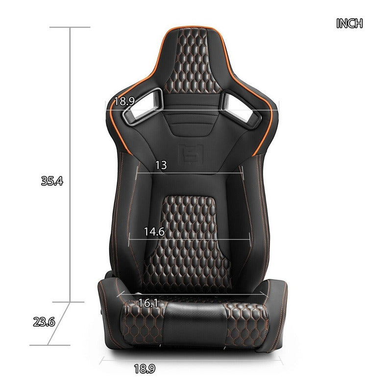 Reclining Racing Seats with Slider Adjustment
