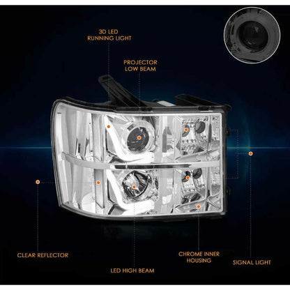 Par Faros Led Gmc Sierra 1500-3500 2007 2008 2009 A 2014