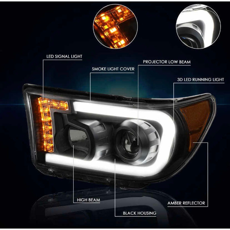 Faros Tundra Ámbar Led Drl 2007 2008 2009 2010 A 2013 Par