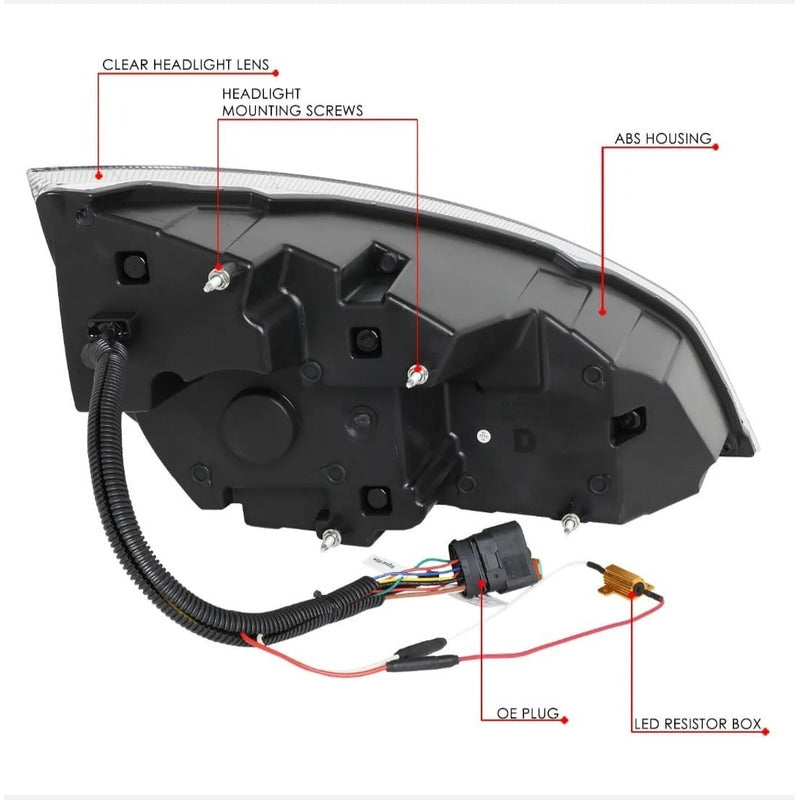 Led Drl Headlights Freightliner Cascadia 2018 to 2021
