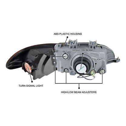 Faros Delanteros Honda Civic Sedan 1992 1993 1994 1995 4 Pta