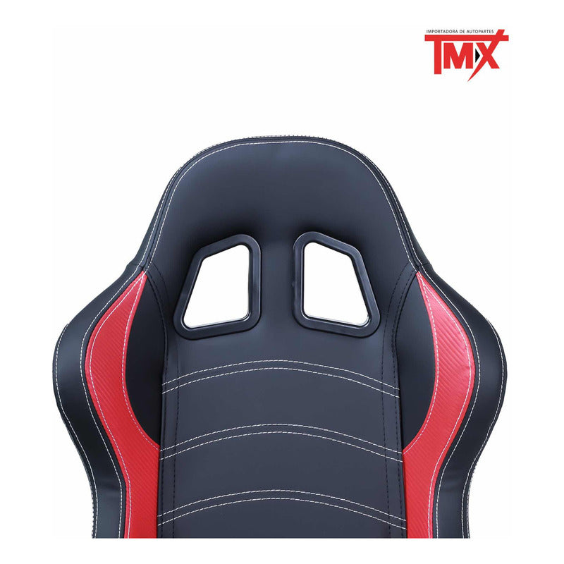 Par De Asientos Estilo De Carreras Pvc Con Deslizador