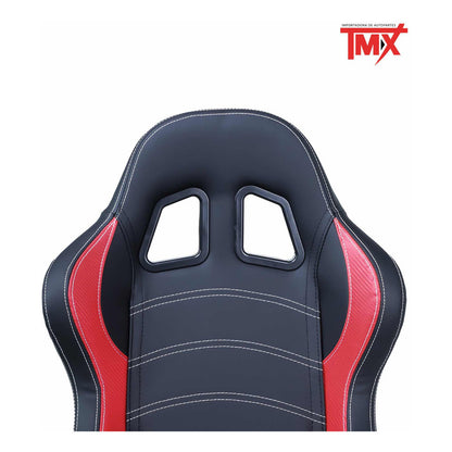 Par De Asientos Estilo De Carreras Pvc Con Deslizador
