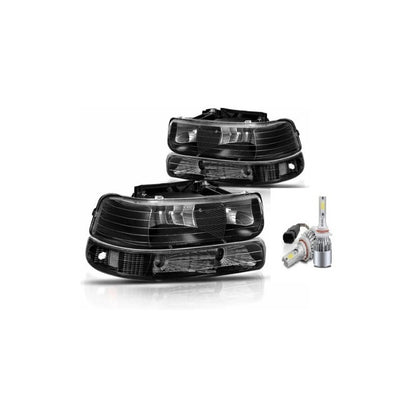 Faros Silverado Cheyenne 99 02 Suburban 00 06 Con Bulbos Led