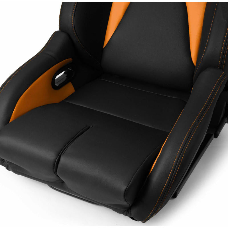 Asientos De Carreras Pvc Naranja Con Deslizador Universal