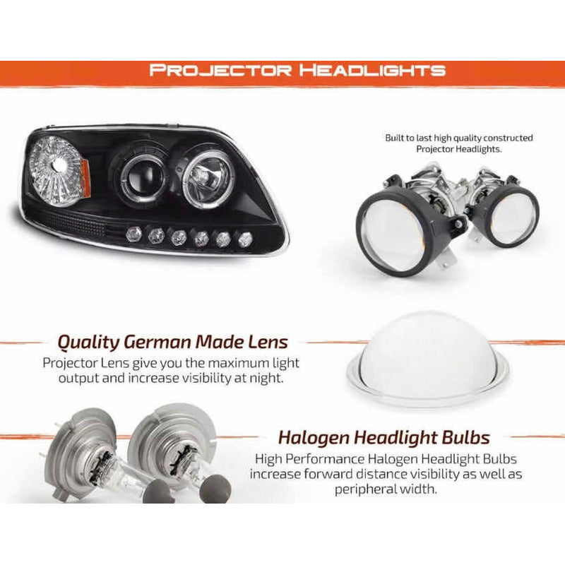 Faros Led Lobo F-150 1997 1998 1999 2000 2001 2002 2003